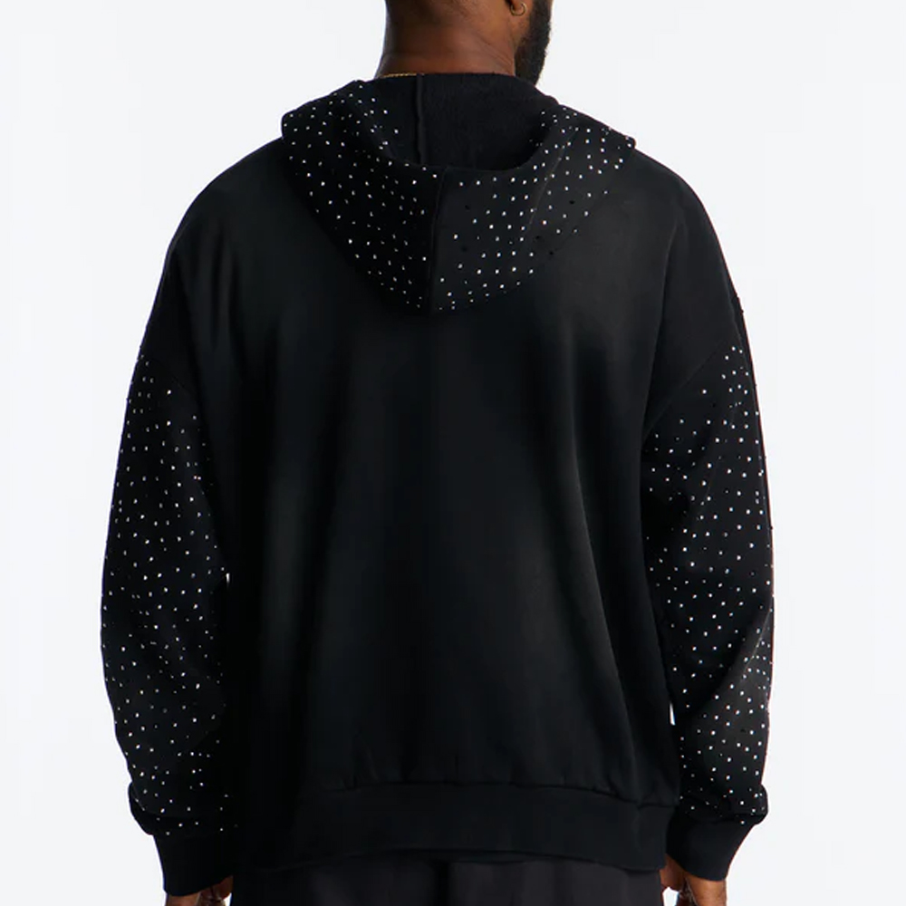 City Code Embellished Zip Up Hoodie - Black - Image 2