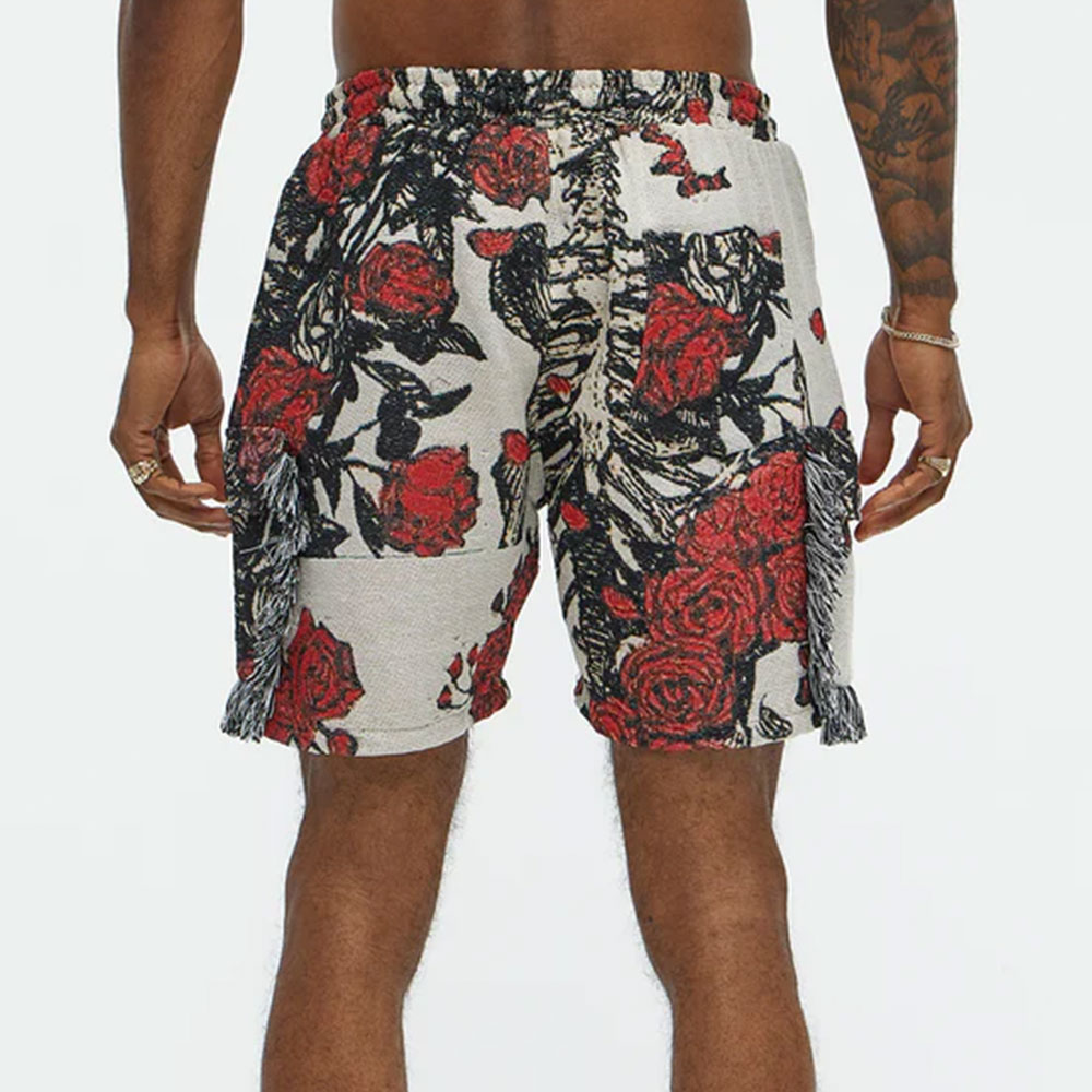 Petals Tapestry Shorts - Red/combo - Image 2