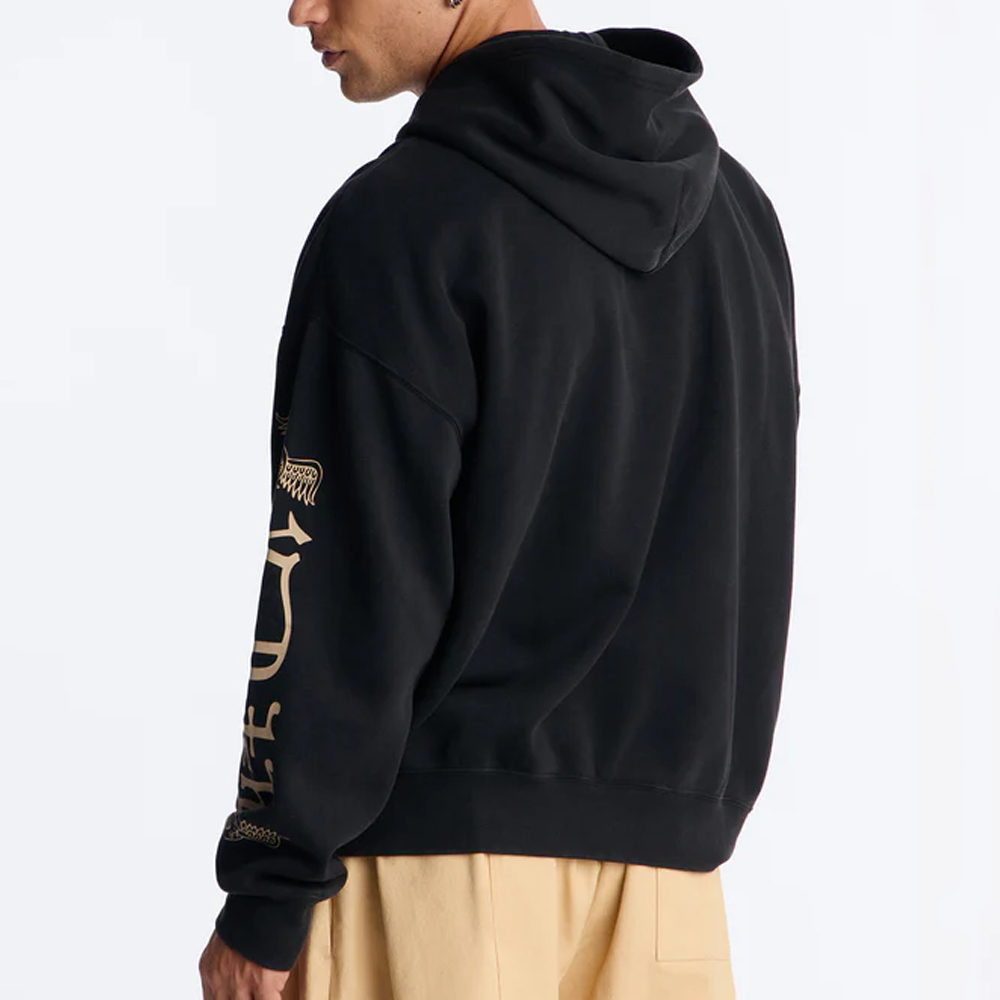 Von Dutch Embroidery Patches Oversized Zip Hoodie - Black Wash - Image 2