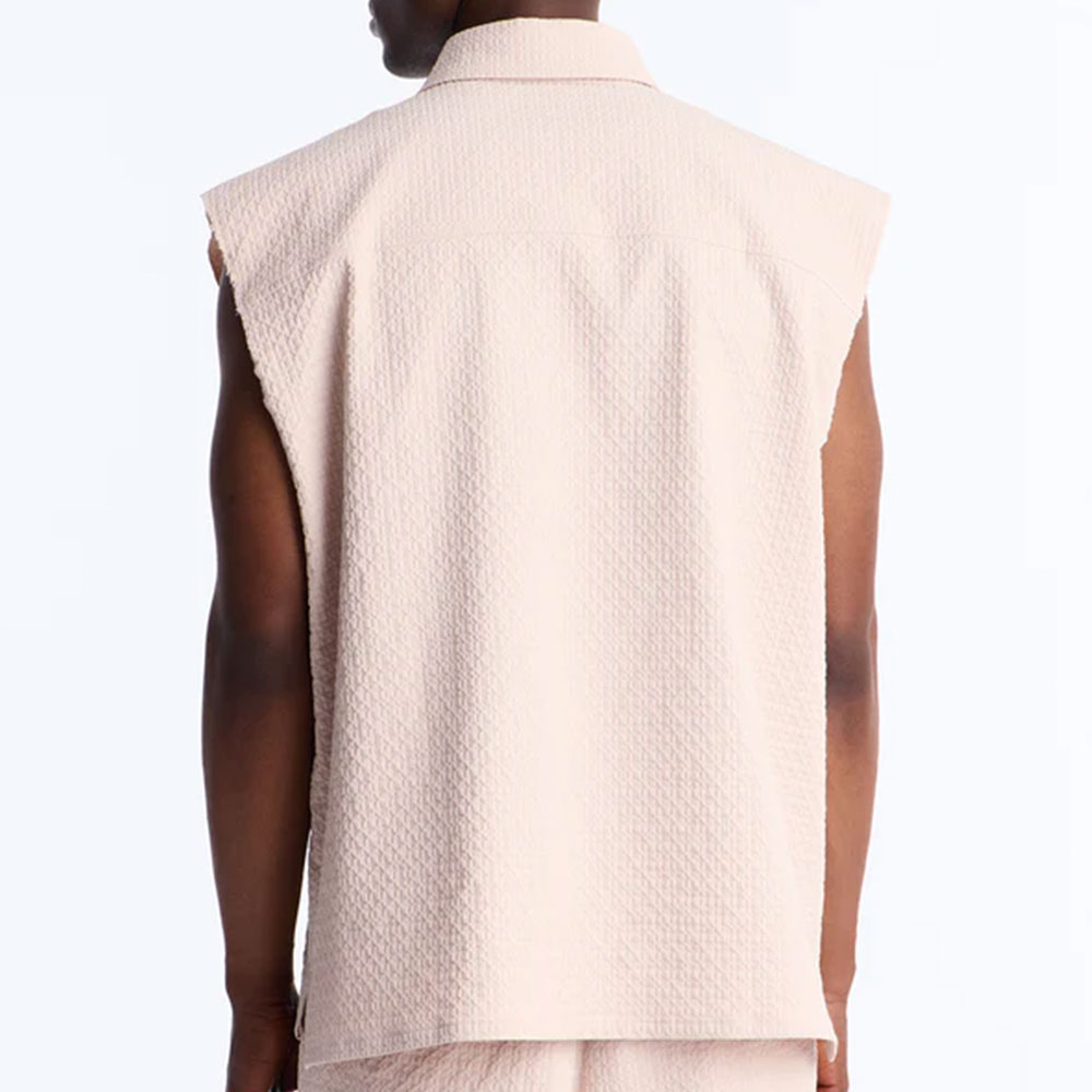 Oversized Inspired By Fear Seersucker Muscle Polo - Light Pink - Image 2